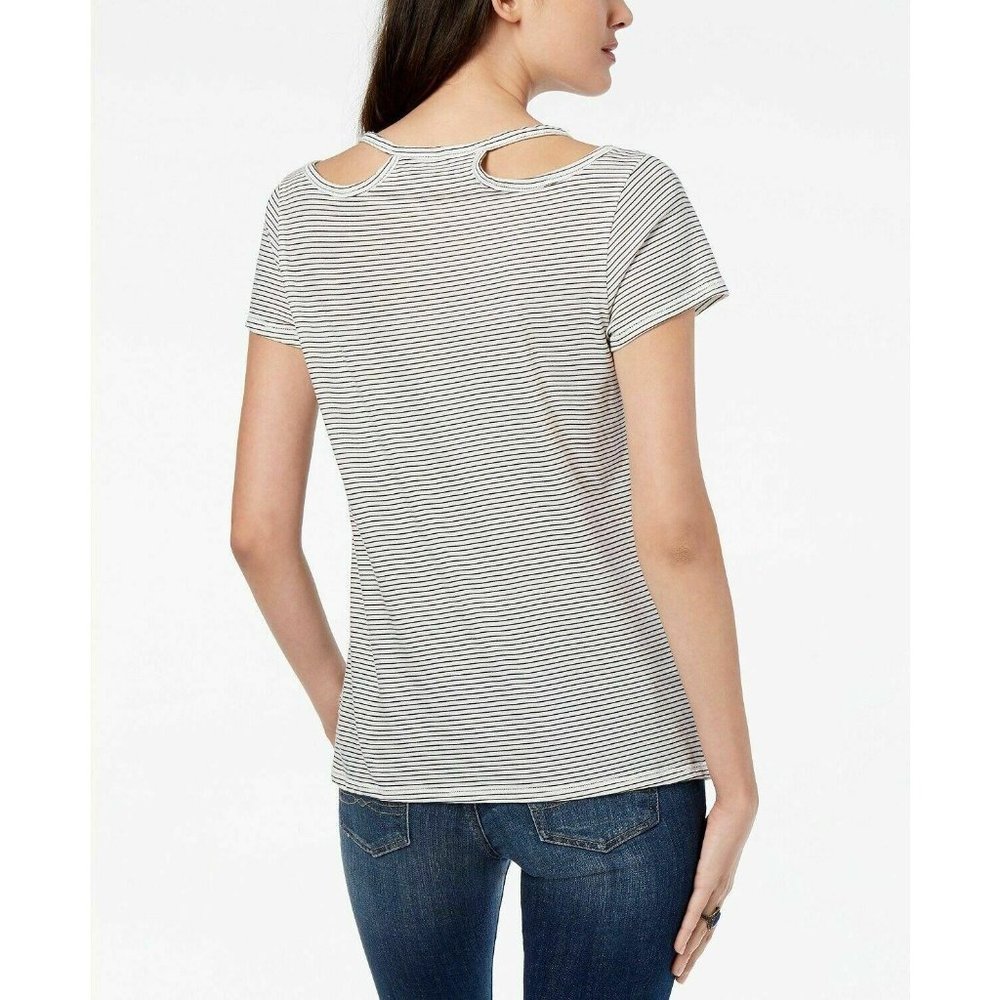 Lucky Brand Women Stripe Floral Graphic Shirt Top - Picture 2 of 6